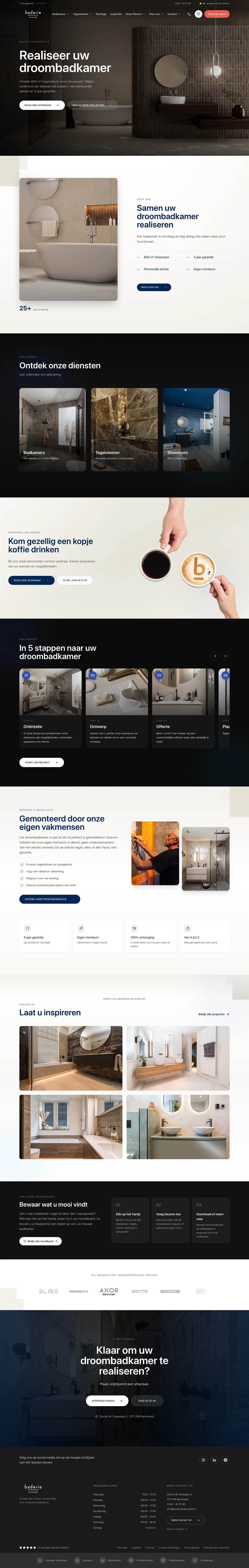 Volledige homepage van Baderie Barneveld, badkamers en tegels in Barneveld