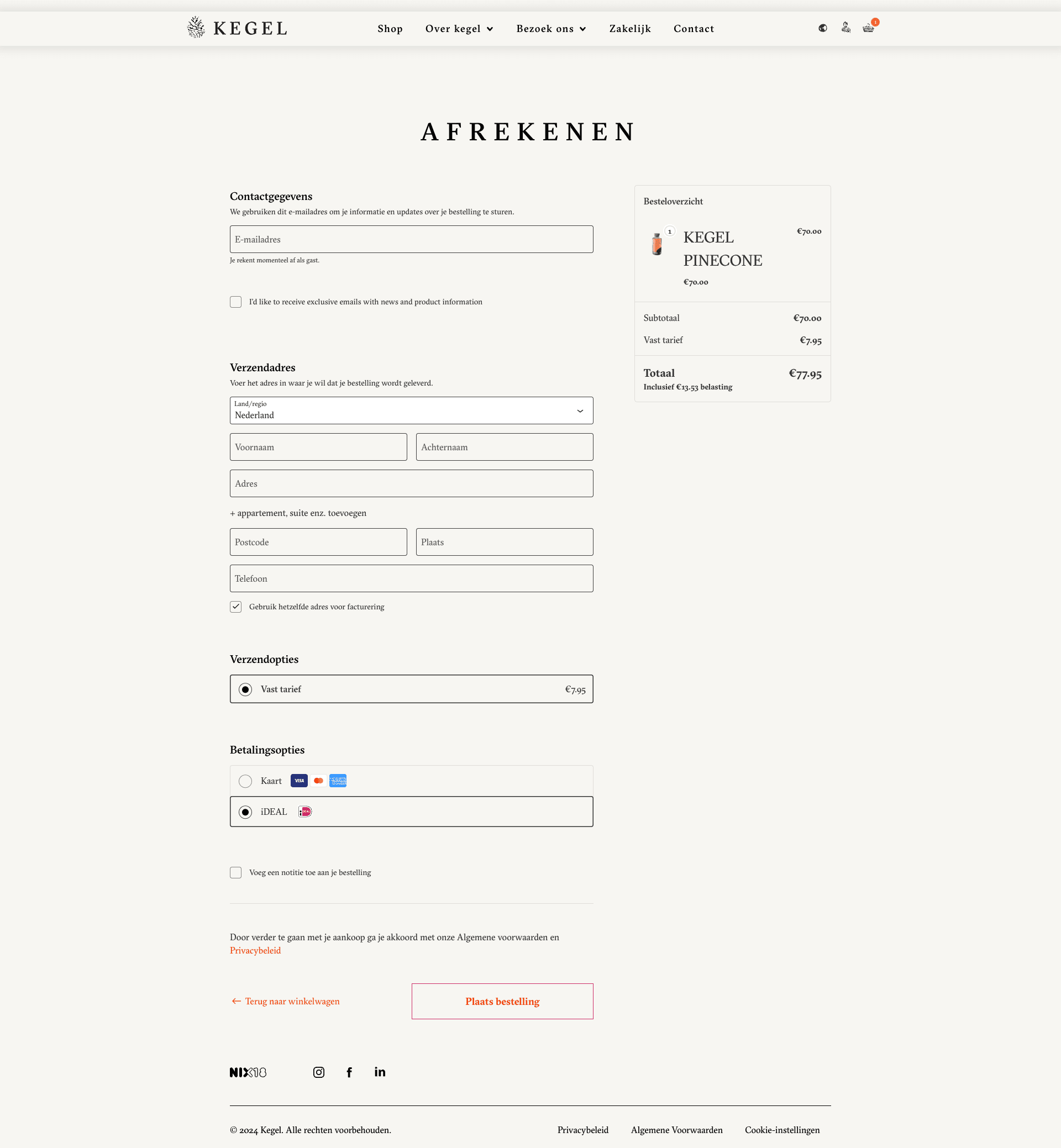 Veilig checkout proces met bevestiging van duurzame impact