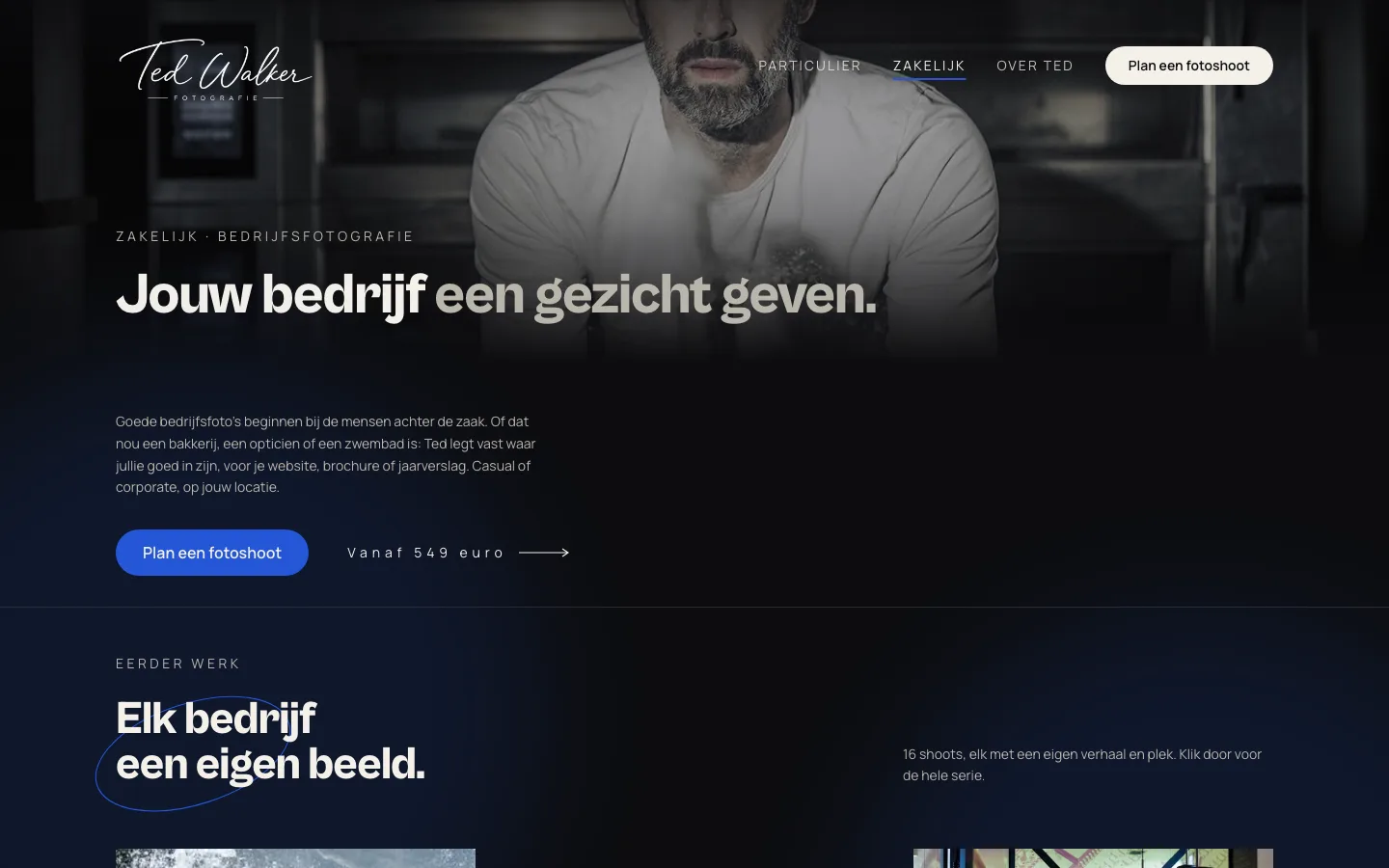 Dienstpagina bedrijfsfotografie met de kop Jouw bedrijf een gezicht geven