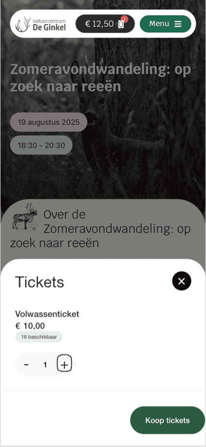 Mobiele navigatie Natuurcentrum de Ginkel