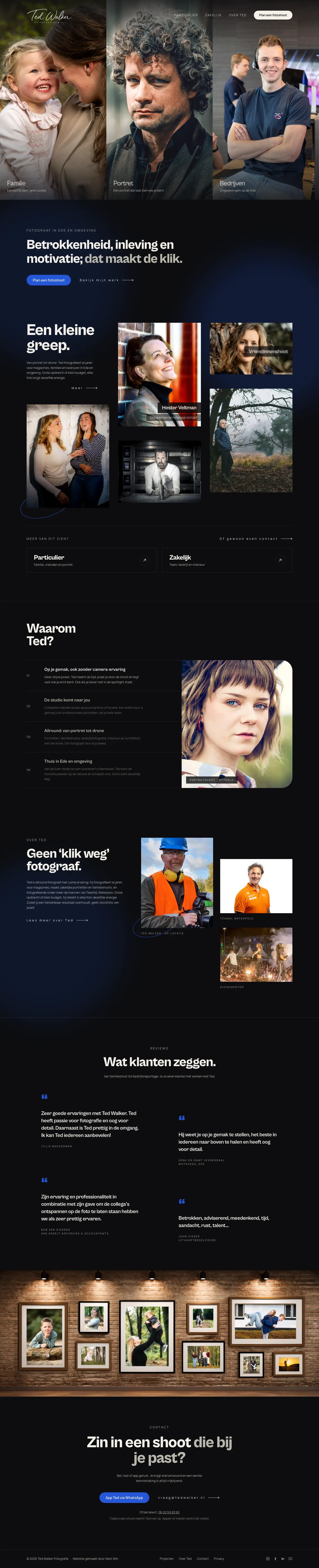 Volledige homepage van Ted Walker Fotografie, fotograaf in Ede